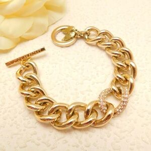 VICTORIA'S SECRET PAVE RHINESTONE CHAIN LINK BRACELET 7.5" *